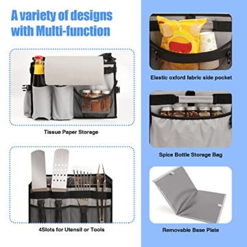 Large BBQ Caddy with Paper Towel Holder and Storage