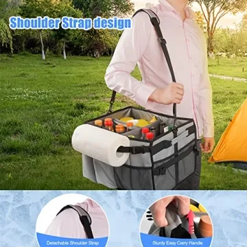 Large BBQ Caddy with Paper Towel Holder and Storage