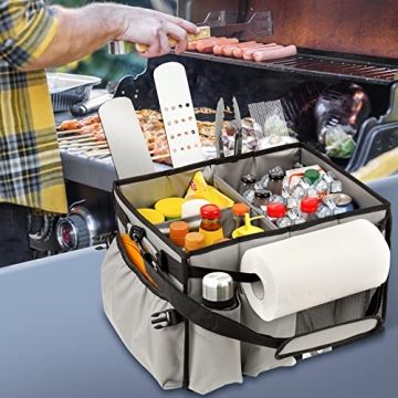 Large BBQ Caddy with Paper Towel Holder and Storage