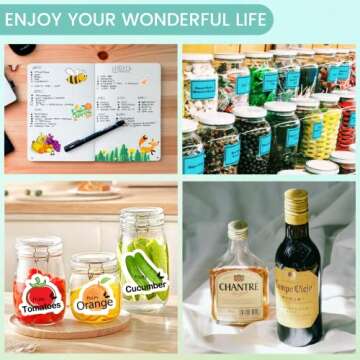 Uinkit 105 Sheets Premium Printable Vinyl Sticker Paper for Inkjet Printer Cricut,included 100Sheets Glossy and 5Sheets Transparent Label Waterproof Adhesive Dries Quickly Tear-Resistant, Removable