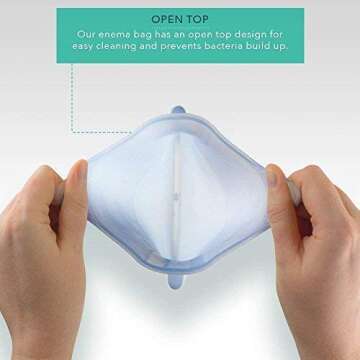 Silicone Enema Bag Kit | Non-Toxic, BPA- & Phthalates-Free | 2 Quart Bag | Extra Long Silicone Hose Assembly | 3 Tips/Nozzles | Stopcock Tap | Non-Return Valve | Stainless Steel Plastic Covered Hook