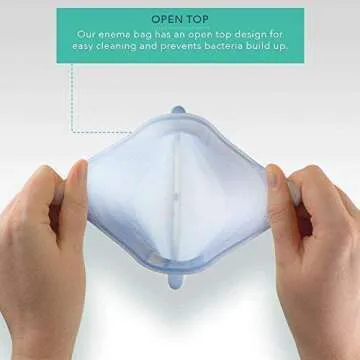 Silicone Enema Bag Kit | Non-Toxic, BPA- & Phthalates-Free | 2 Quart Bag | Extra Long Silicone Hose Assembly | 3 Tips/Nozzles | Stopcock Tap | Non-Return Valve | Stainless Steel Plastic Covered Hook