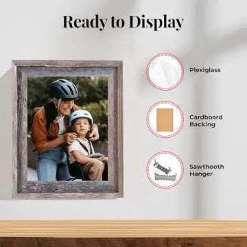 BarnwoodUSA LLC Farmhouse Rustic Signature Picture Frame, Reclaimed Wood Photo Frame—Wooden Wall Frame for Living Room, Bedroom, Office Display, Made in USA,18" x 24" Natural Weathered Gray