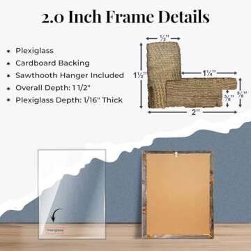 BarnwoodUSA LLC Farmhouse Rustic Signature Picture Frame, Reclaimed Wood Photo Frame—Wooden Wall Frame for Living Room, Bedroom, Office Display, Made in USA,18" x 24" Natural Weathered Gray