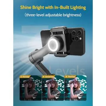 AOCHUAN Gimbal Stabilizer for Smartphone, Gimbal w/Wireless Charging iPhone Gimbal for iPhone 15 Pro Max/Android Foldable 3-Axis Handheld Phone Gimbal for Video Recording Face Tracking-Smart X Pro