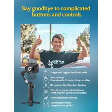 AOCHUAN Gimbal Stabilizer for Smartphone, Gimbal w/Wireless Charging iPhone Gimbal for iPhone 15 Pro Max/Android Foldable 3-Axis Handheld Phone Gimbal for Video Recording Face Tracking-Smart X Pro