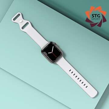 STG Sport Silicone Band Compatible with Apple Watch Band 38mm 40mm 41mm 42mm 44mm 45mm 46mm 49mm S/M...