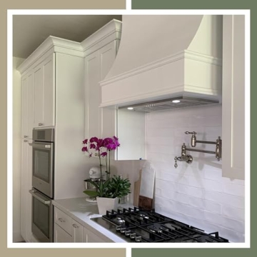 Riley & Higgs Sloped Front Unfinished Range Hood Cover With Decorative Molding - Wall Mounted Wood R...