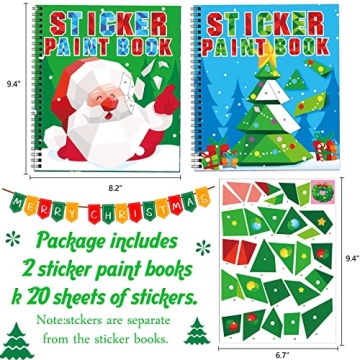Fun Christmas Sticker Paint Books for Kids Ages 4-8