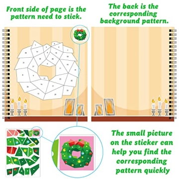 Fun Christmas Sticker Paint Books for Kids Ages 4-8