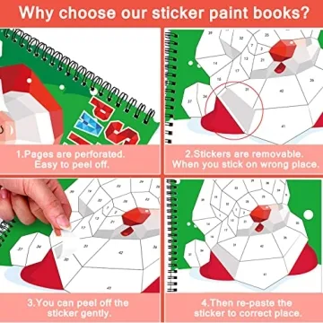 Fun Christmas Sticker Paint Books for Kids Ages 4-8