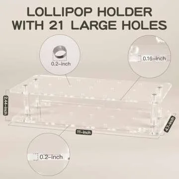 ANDGOO 2-Pack Cake Pop Stand, 21 Holes Lollipop Holder Clear Acrylic Cake Pop Stand Display Cake Pop Holder Stand for Weddings Birthday Parties Candy Decorative