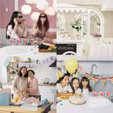 ANDGOO 2-Pack Cake Pop Stand, 21 Holes Lollipop Holder Clear Acrylic Cake Pop Stand Display Cake Pop Holder Stand for Weddings Birthday Parties Candy Decorative