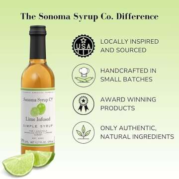 Sonoma Syrup Co Lime Infused Simple Syrup, 12.7 fl oz