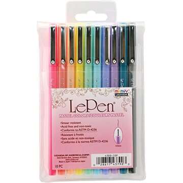 Le Pen Pastel Colors Set of 10 - Bright & Vibrant