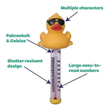 GAME Derby Duck Pool Thermometer - Fun, Accurate, Durable