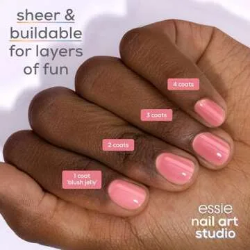 essie Nail Art Studio Jelly Gloss Nail Polish, Vegan, Sheer Pink Nail Polish, Blush Jelly, 0.46 Fl Oz