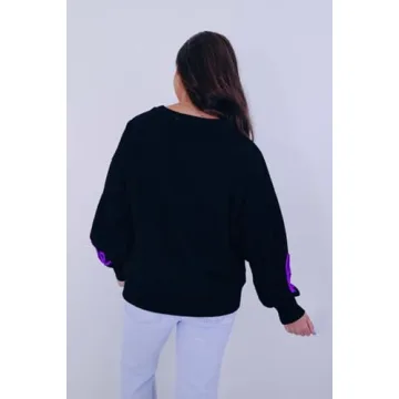 Yiulangde Womens Halloween Ghost Sweatshirt Spooky Season Funny Graphic Sweaters Crewneck Sweatshirt Halloween Party Clothes Black