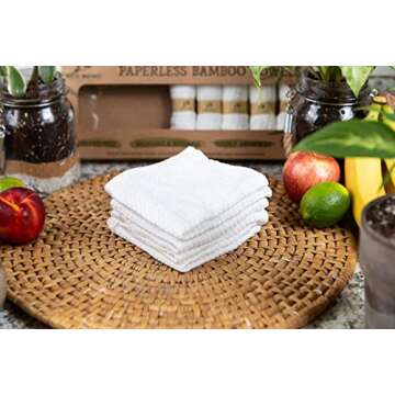 Eco Being Reusable Paper Towels, Unpaper Towels Washable - Ultra-Absorbent, Strong, Double Layered R...