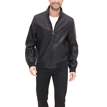 Tommy Hilfiger Faux Leather Bomber Jacket for Men