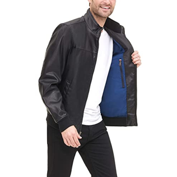 Tommy Hilfiger Faux Leather Bomber Jacket for Men