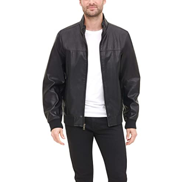 Tommy Hilfiger Faux Leather Bomber Jacket for Men