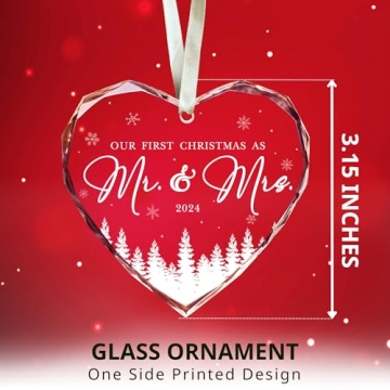 Beautiful Mr and Mrs Ornament for Weddings - Gift Ready