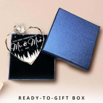 Beautiful Mr and Mrs Ornament for Weddings - Gift Ready