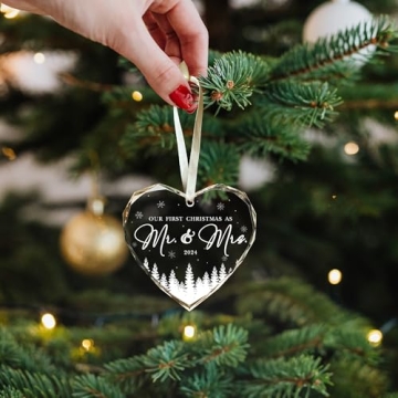 Beautiful Mr and Mrs Ornament for Weddings - Gift Ready