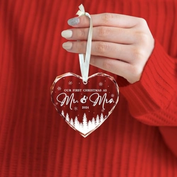 Beautiful Mr and Mrs Ornament for Weddings - Gift Ready