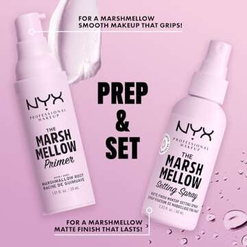 NYX PROFESSIONAL MAKEUP Marshmellow Setting Spray, Matte Setting Spray for 16HR Make Up Wear