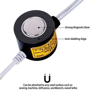 EVISWIY Sewing Machine Light LED Lighting (30LEDs) 6 Watt Multifunctional Flexible Gooseneck Arm Work Lamp with Magnetic Mounting Base for Workbench Lathe Drill Press 2 Pack