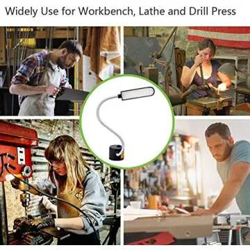 EVISWIY Sewing Machine Light LED Lighting (30LEDs) 6 Watt Multifunctional Flexible Gooseneck Arm Work Lamp with Magnetic Mounting Base for Workbench Lathe Drill Press 2 Pack