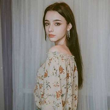 Sterling Silver Rhinestone Dangle Earrings for Women, Hypoallergenic Long Tassel Drop Bridal Jewelry, Sparkly Linear Wedding Earrings Elegant Gift for Her(Tassel earrings)