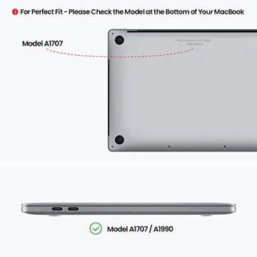 tomtoc Laptop Case Sleeve Designed for 15-inch MacBook Pro with Touch Bar A1990 A1707 (Late 2016-2020), Water-Resistant Box Style PU Leather Envelope Case Bag Cover