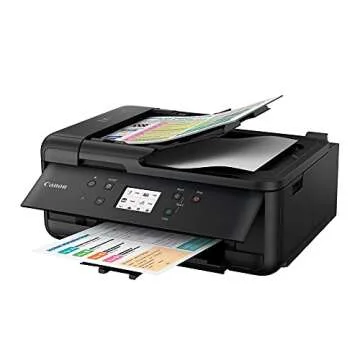 Canon PIXMA TR7520 All-In-One Wireless Home Photo Office All-In-One Printer with Scanner, Copier and Fax: Airprint and Google Cloud Compatible, Black, Works with Alexa