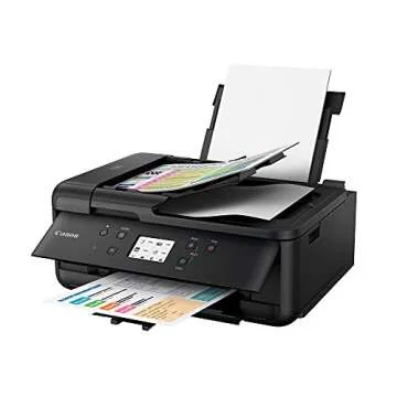 Canon PIXMA TR7520 All-In-One Wireless Home Photo Office All-In-One Printer with Scanner, Copier and Fax: Airprint and Google Cloud Compatible, Black, Works with Alexa