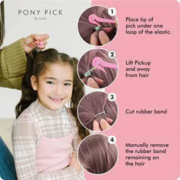 PONY PICK Rubber Bands Cutter - Easy Hair Tie Remover