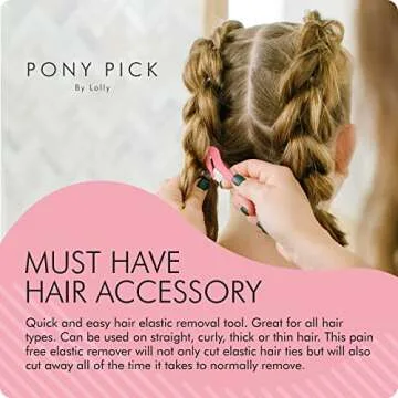 PONY PICK Rubber Bands Cutter - Easy Hair Tie Remover