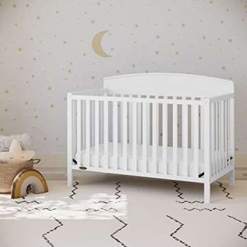 Graco Benton 5-in-1 Convertible Crib (White) – GREENGUARD Gold Certified, Converts from Baby Crib ...