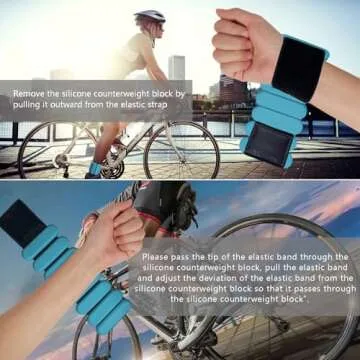 TIMOOU Ankle Weights for Women Men, Adjustable Wrist Weighted Bracelet for Home Gym Workout, Walking, Running, Travel, Pilate, Yoga, Exercise,Barre,Strength Training. Set of 2 (1Lb Each) (Blue)