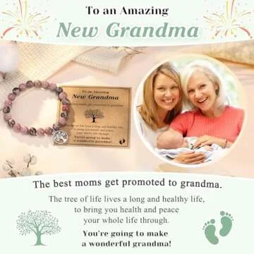 UNGENT THEM New Grandma Gifts First Time 2025 Promoted Soon to Grandma to be Pregnancy Announcement 1st Mom Grandparents Bracelet