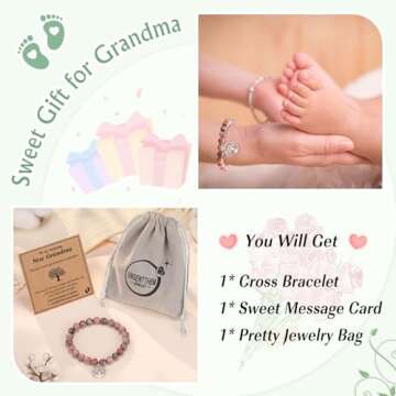 UNGENT THEM New Grandma Gifts First Time 2025 Promoted Soon to Grandma to be Pregnancy Announcement 1st Mom Grandparents Bracelet