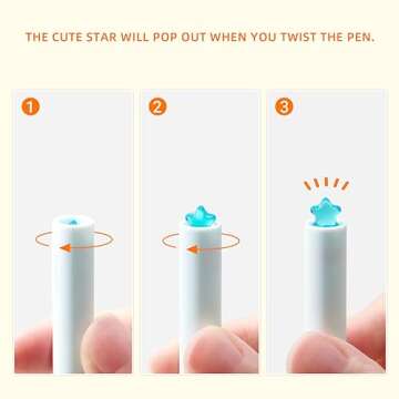 Kaco FIRST Gel Pens Cute Stationery Black Ink 2 Pieces with Extra 4 Refills, 0.5 mm Fine Point, Aest...