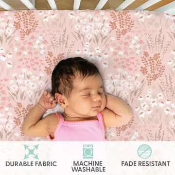 The Peanutshell 4-Pack Fitted Crib Sheet Set - Super Soft & Breathable Baby Girl Crib Sheets, Nursery Decor, Fit for Standard Mattress Cover- Whimsical Floral