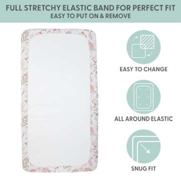 The Peanutshell 4-Pack Fitted Crib Sheet Set - Super Soft & Breathable Baby Girl Crib Sheets, Nursery Decor, Fit for Standard Mattress Cover- Whimsical Floral