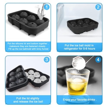 Silicone Round Ice Cube Mold for Whiskey & Cocktails