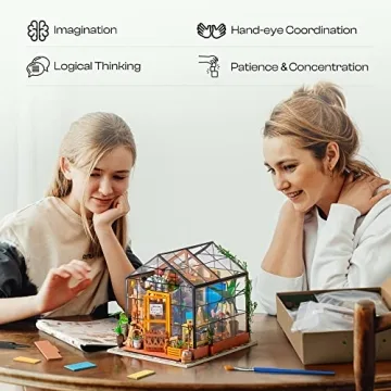 DIY Mini Green House Dollhouse Kit with LED - Perfect Gift