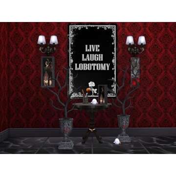 Funny Dark Humor Goth Wall Decor Live Laugh Lobotomy Sign For Gothic Room, Home, Bedroom, Bathroom, Office 8 x 12 Inch (942)