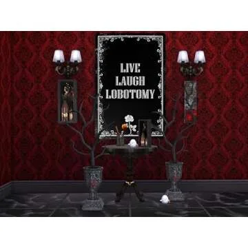 Funny Dark Humor Goth Wall Decor Live Laugh Lobotomy Sign For Gothic Room, Home, Bedroom, Bathroom, Office 8 x 12 Inch (942)